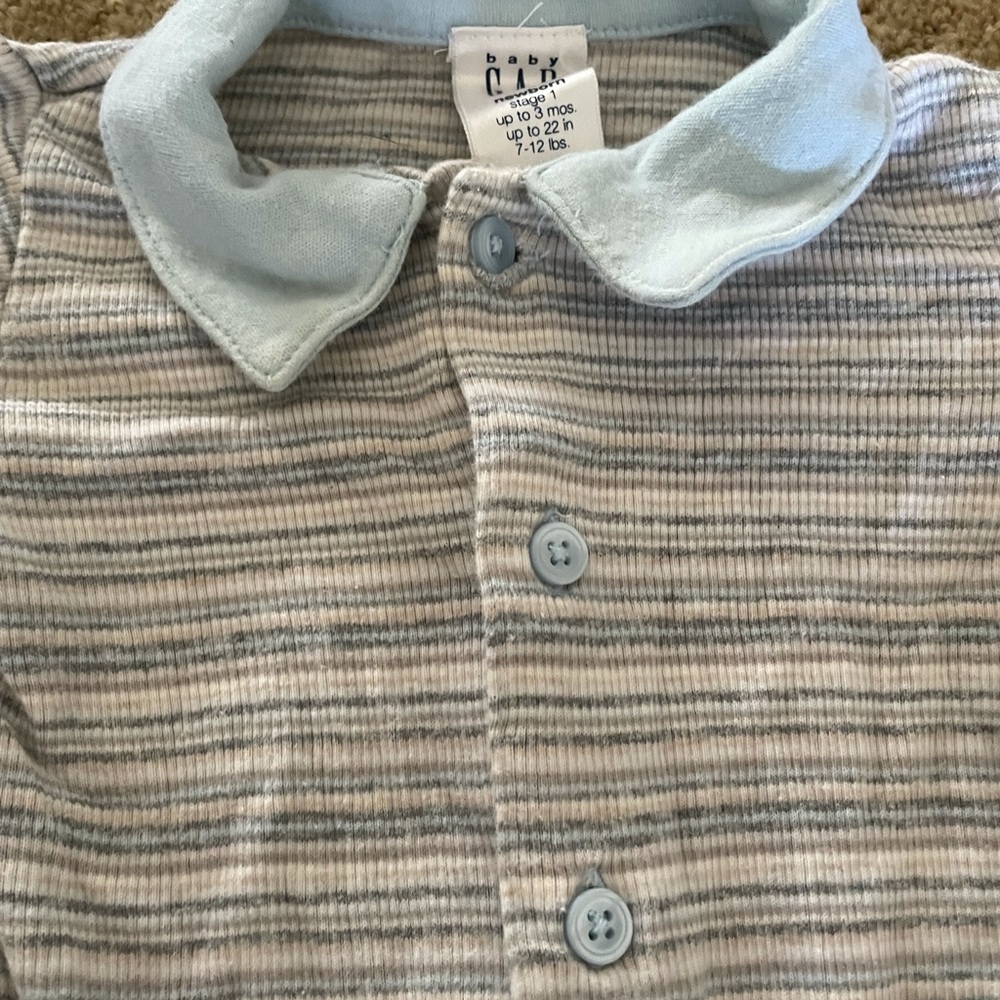GAP stripe top and jeans baby boy 0-3 months 100% cotton vintage - Picture 2 of 2
